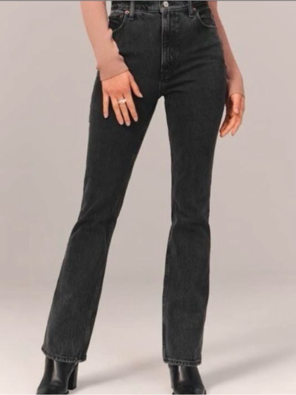 Abercrombie & Fitch High-Rise Black Flare Jeans